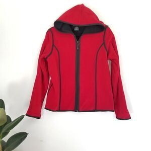 B.C. Clothing Original Fleece Red Hooded Zip Up Jacket Size Medium